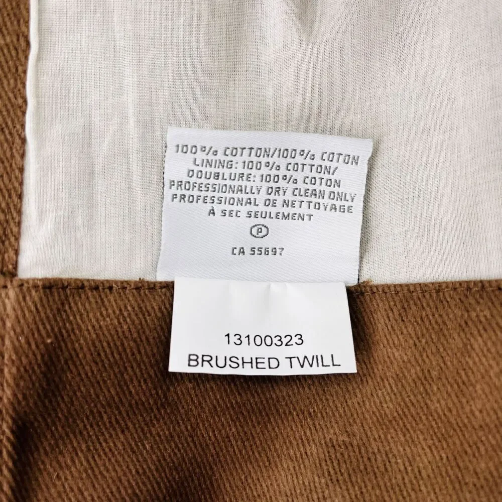 Restoration Hardware Brushed Twill Grommet Drapery Panel Chocolate Brown 50 X 84